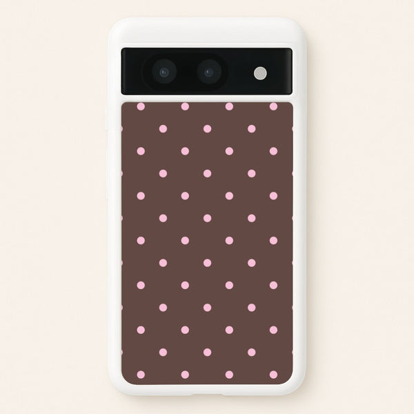Chocolate & Strawberry Polka Dots Google Pixel 8a Case