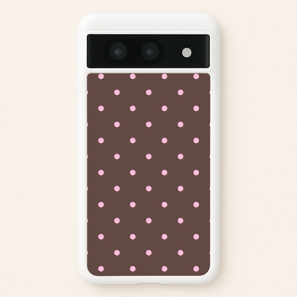 Chocolate & Strawberry Polka Dots Google Pixel 8a Case