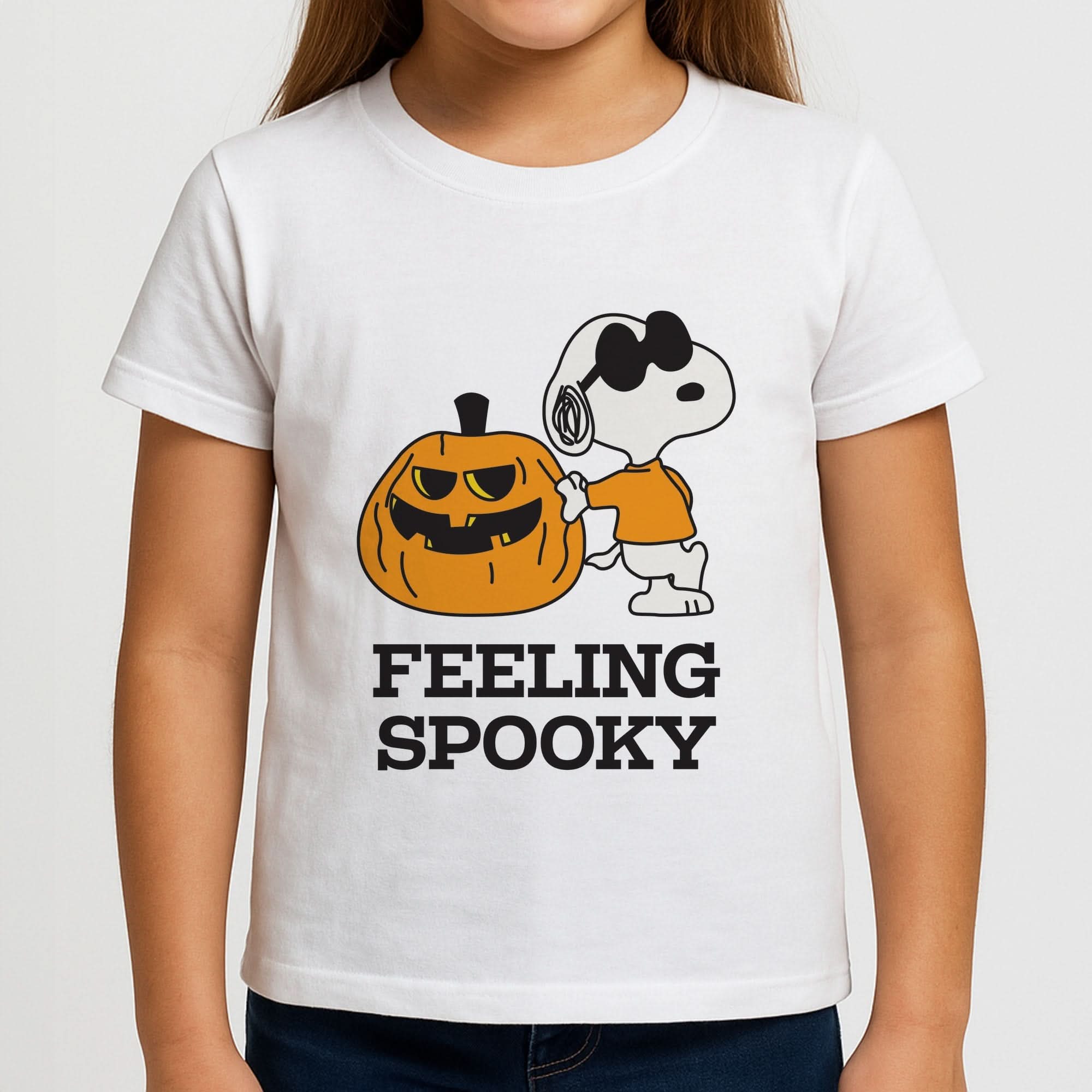 Feeling Spooky Cartoon Beagle Girls T-Shirt