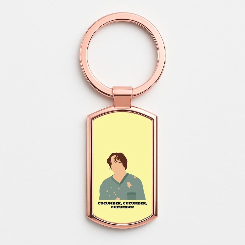 Cucumber, Cucumber, Cucumber Rose Gold Keyring
