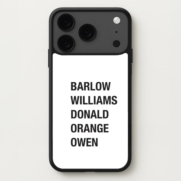Take Band Members Names iPhone 17 Pro Max Case