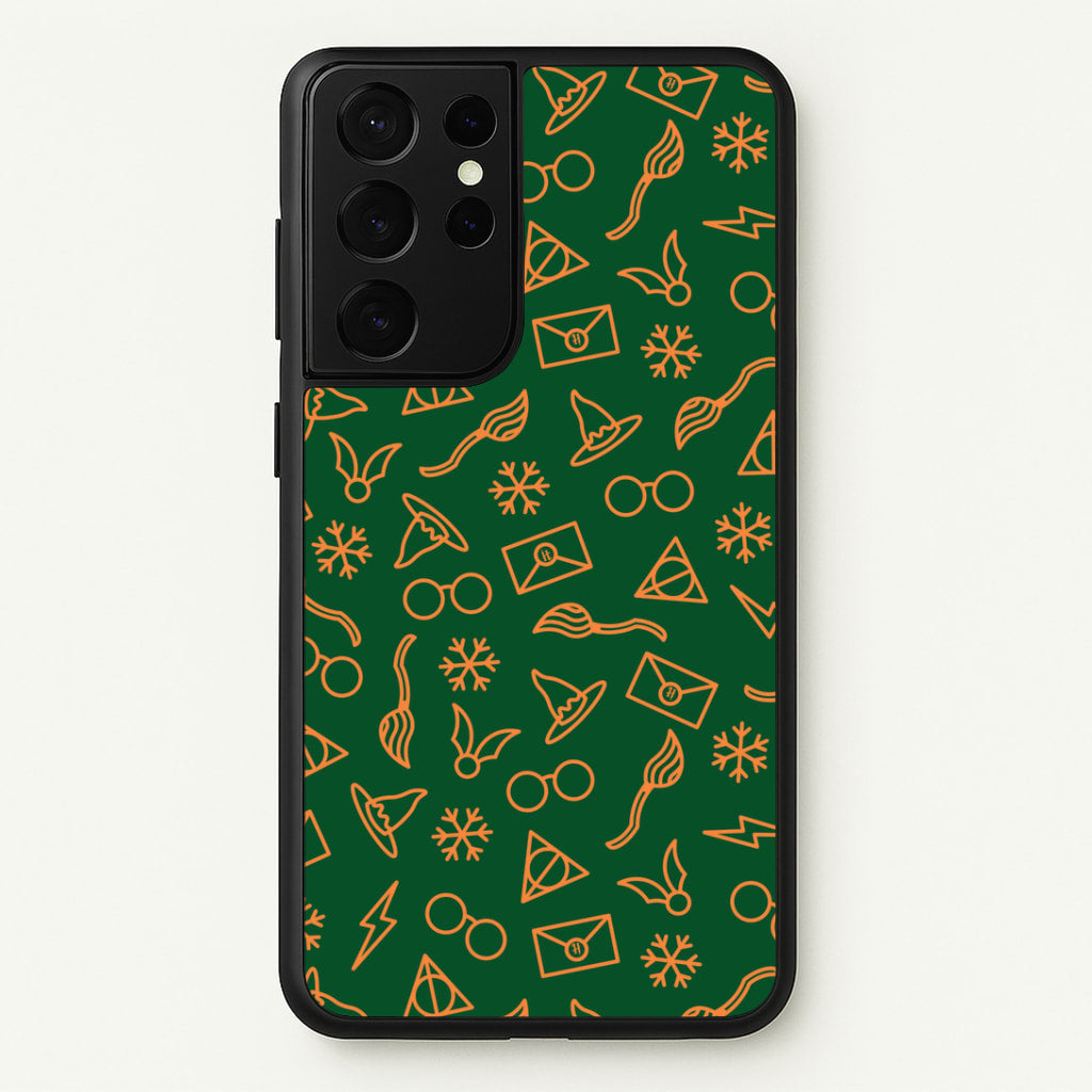 Christmas Wizard Icons Pattern Galaxy S21 Ultra Case