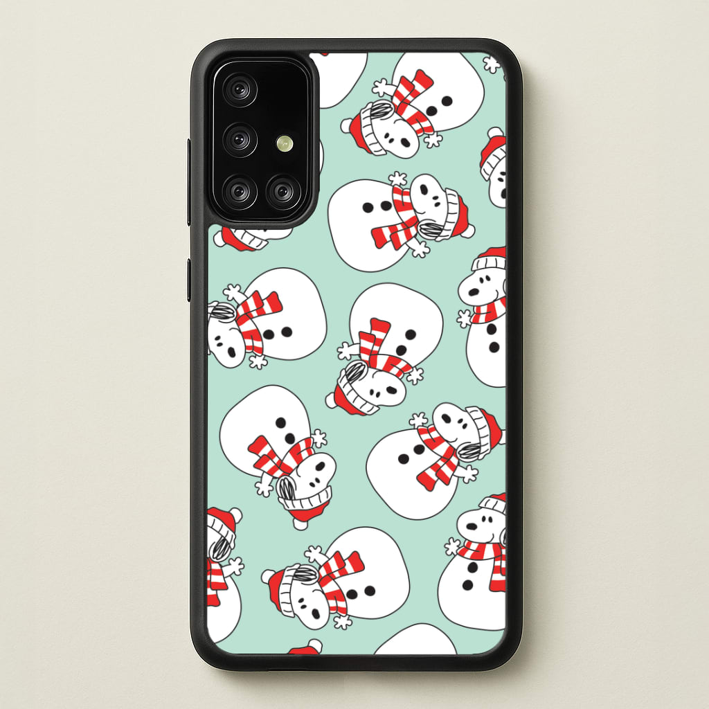 Cartoon Beagle Snowman Pattern Galaxy A71 Case