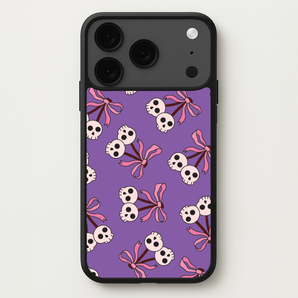 Cherry Skulls Pattern iPhone 17 Pro Case