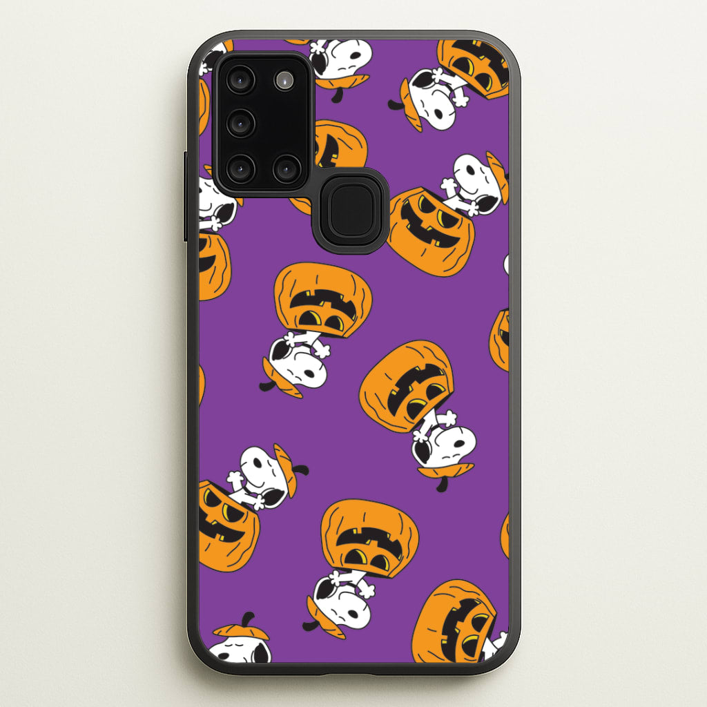 Cartoon Beagle Pumpkin Pattern Galaxy A21s Case