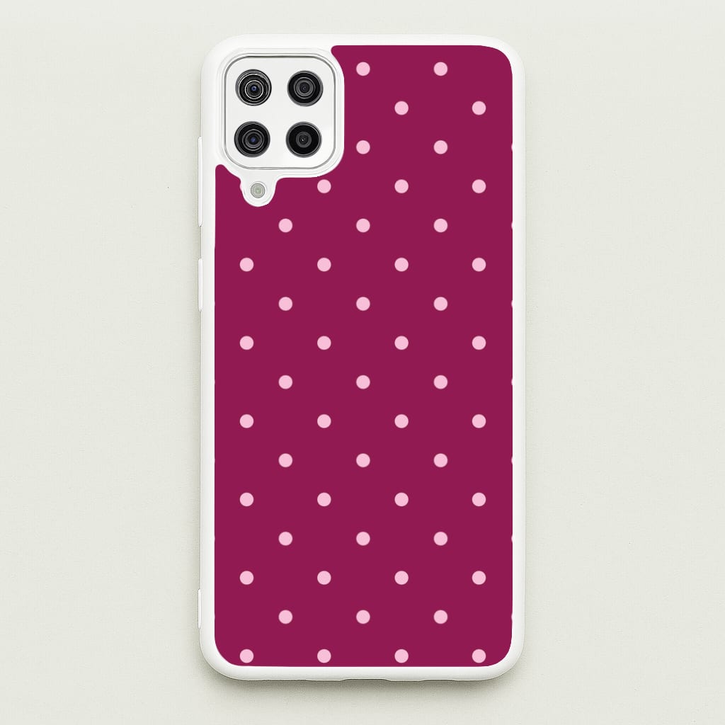 Raspberry Polka Dots Galaxy A12 Case