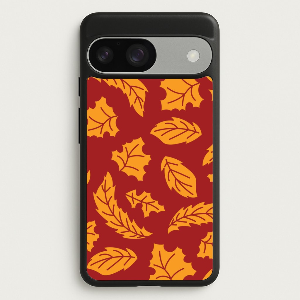 Orange Leaves Pattern Google Pixel 9 / 9 Pro Case