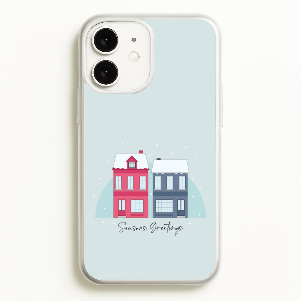 Seasons Greetings Winter Townhouses iPhone 11 Case