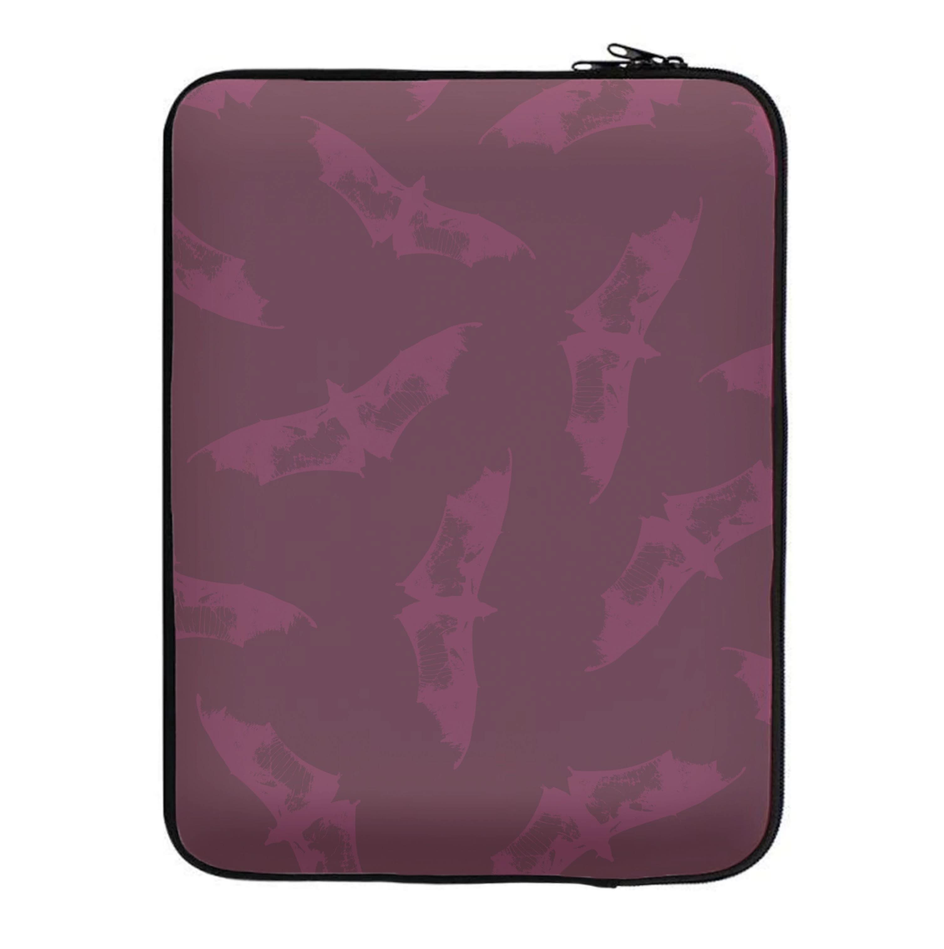 Dark Pink Bats Pattern Laptop Sleeve