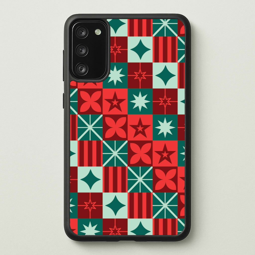 Geometric Square Christmas Pattern Galaxy A41 Case