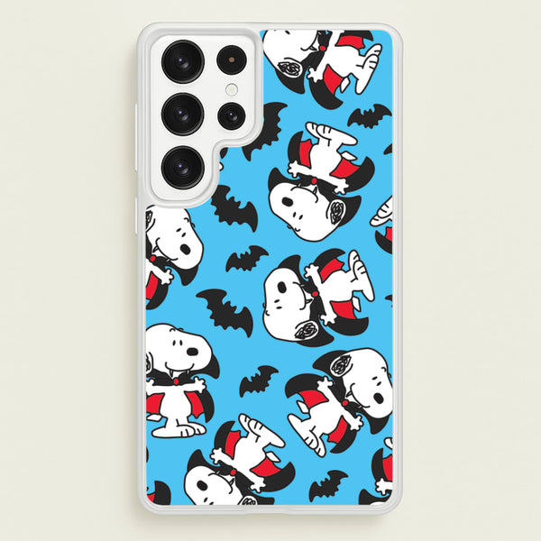 Cartoon Beagle Vampire And Bats Pattern Galaxy S23 Ultra Case
