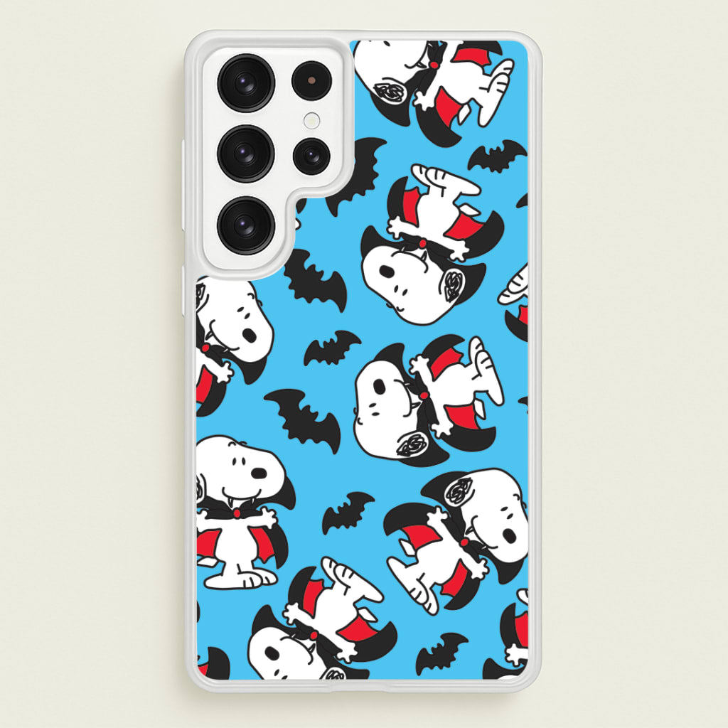 Cartoon Beagle Vampire And Bats Pattern Galaxy S22 Ultra Case