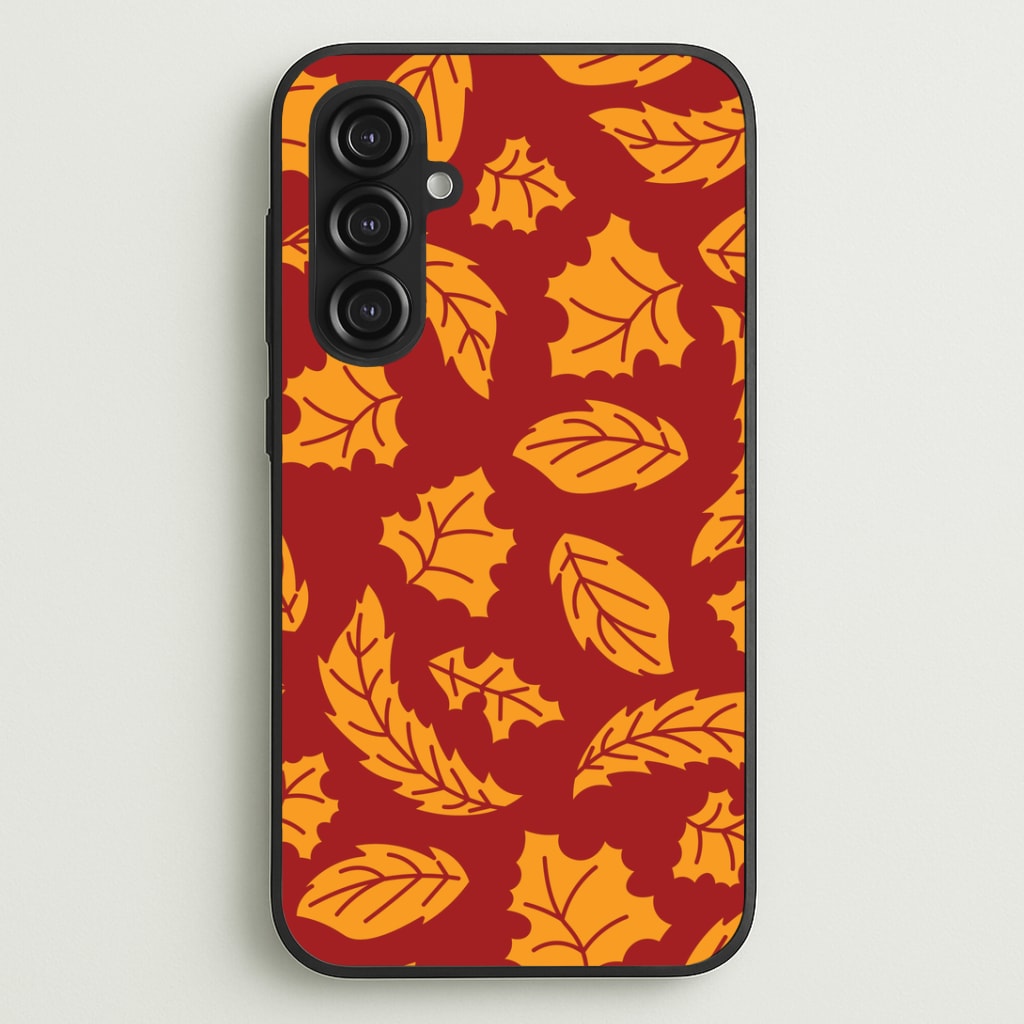 Orange Leaves Pattern Galaxy S23FE Case
