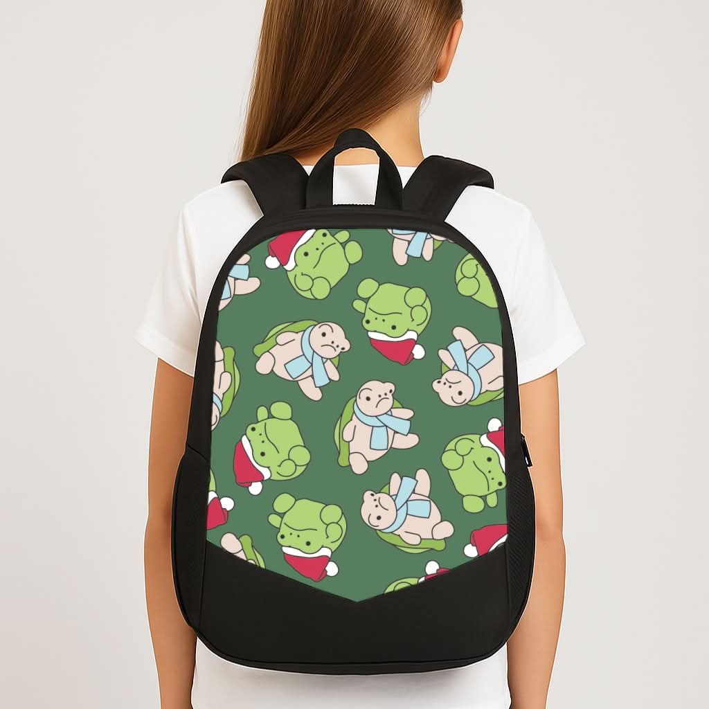 Grumpy Christmas Plushies Pattern School Bag