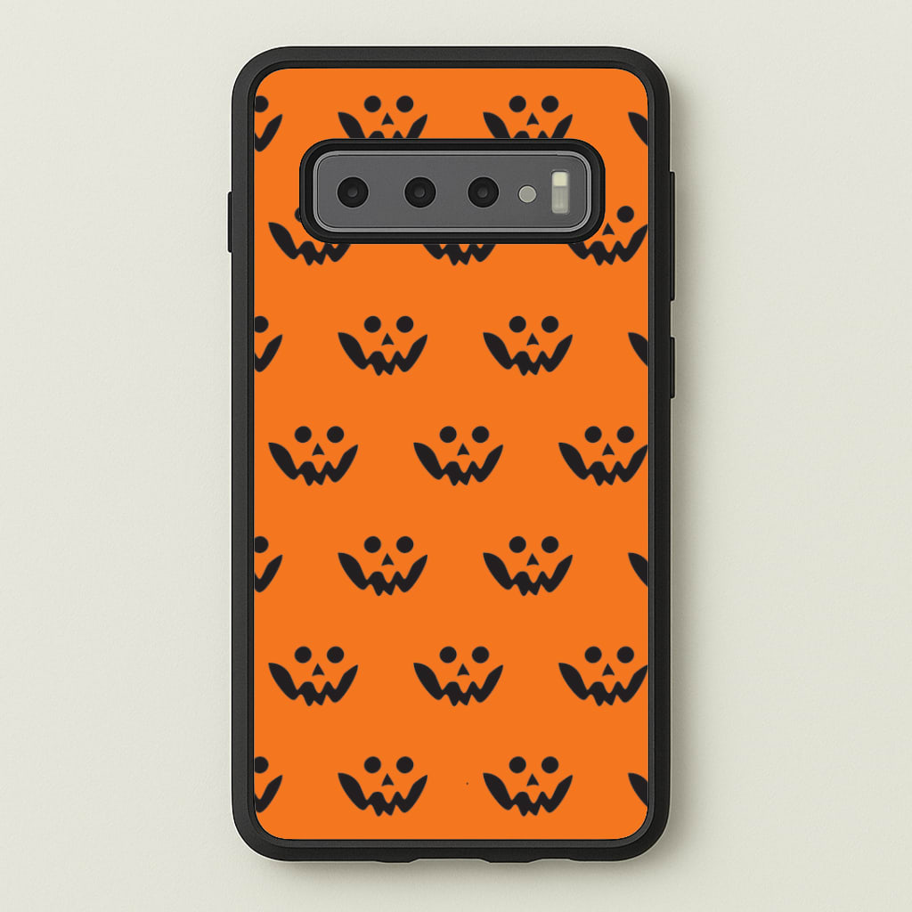 Carved Pumpkin Face Pattern Galaxy S10 Case