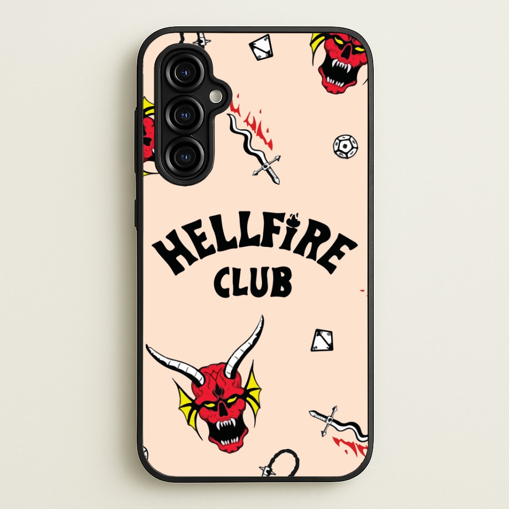 Hellfire Club Icons Collage Peach Galaxy A54 Case