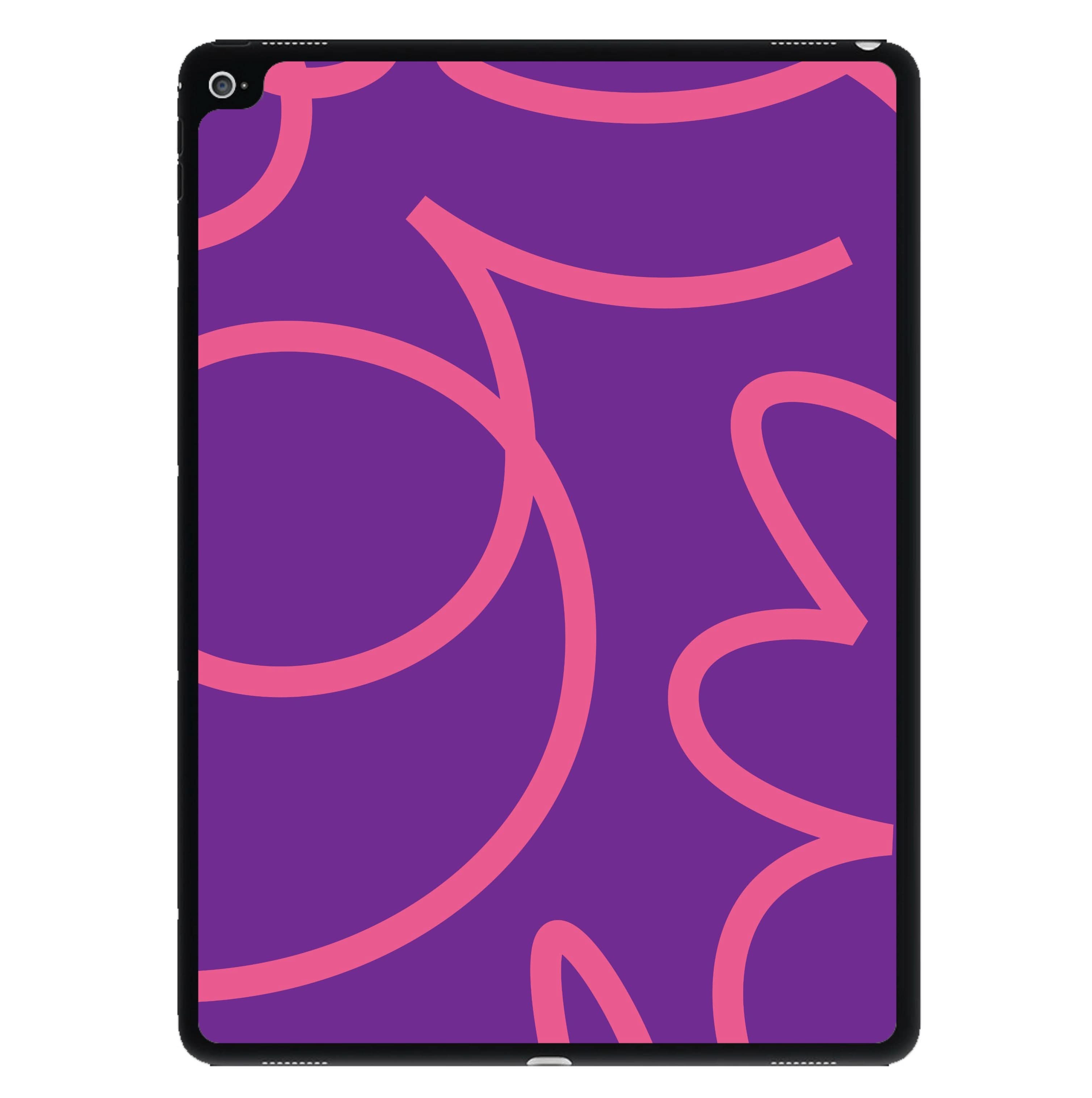 Pink Squiggles Abstract Pattern iPad Case