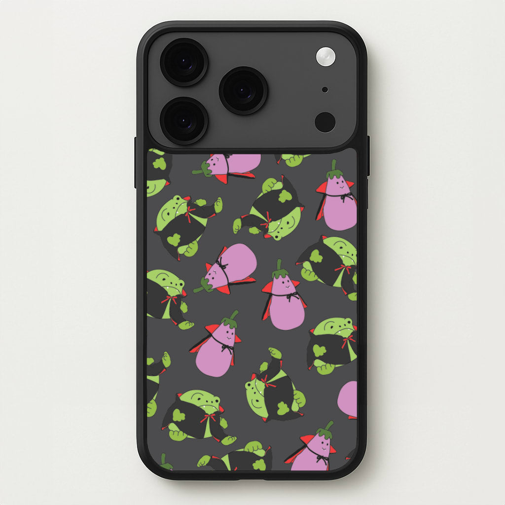 Vampire Frogs And Vegetables Pattern - Halloween iPhone 17 Pro Max Case