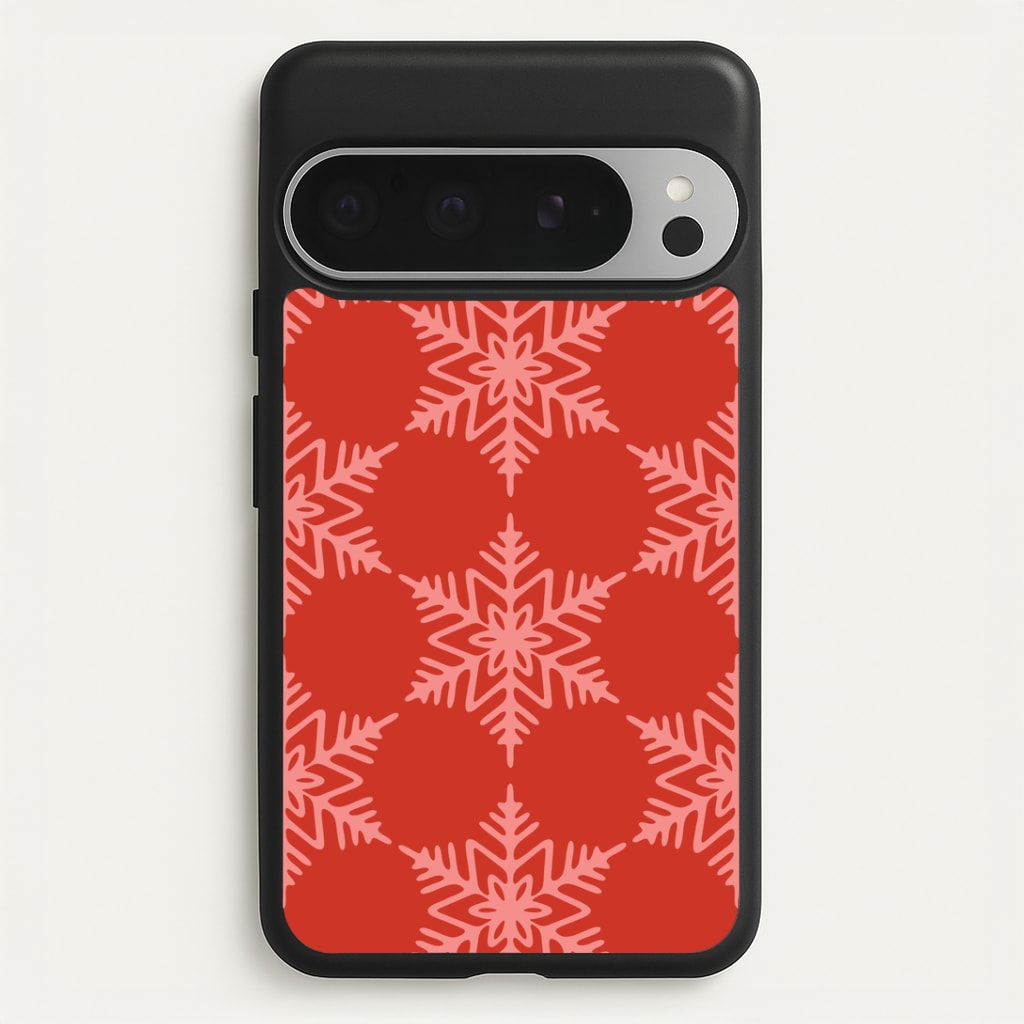 Red Giant Snowflakes Christmas Pattern Google Pixel 9 Pro XL Case