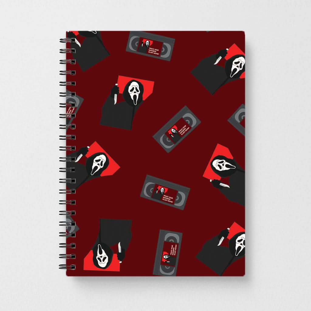 VHS & Ghostface Pattern Notebook
