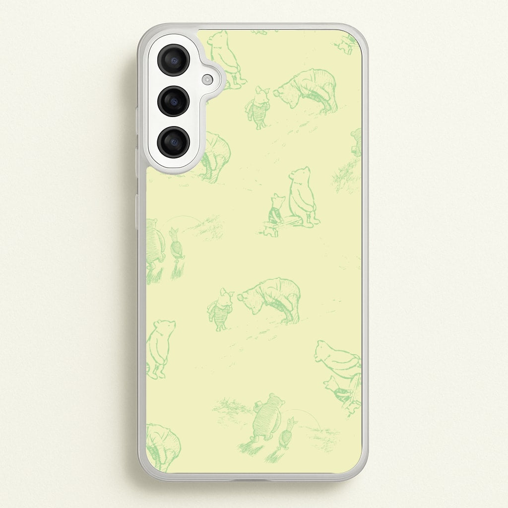 Sketched Winnie Pattern Galaxy A34 Case