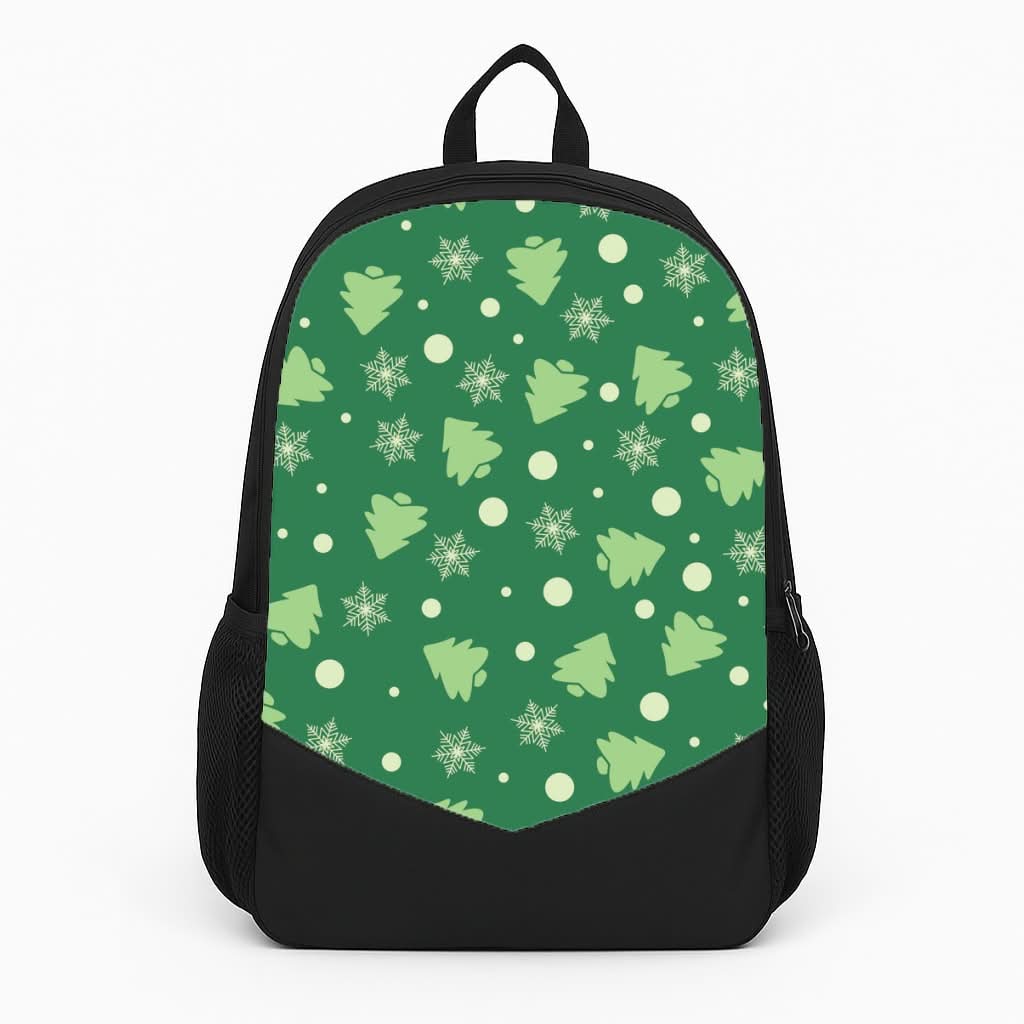 Cartoon Christmas Trees And Snowflakes Pattern Backpack