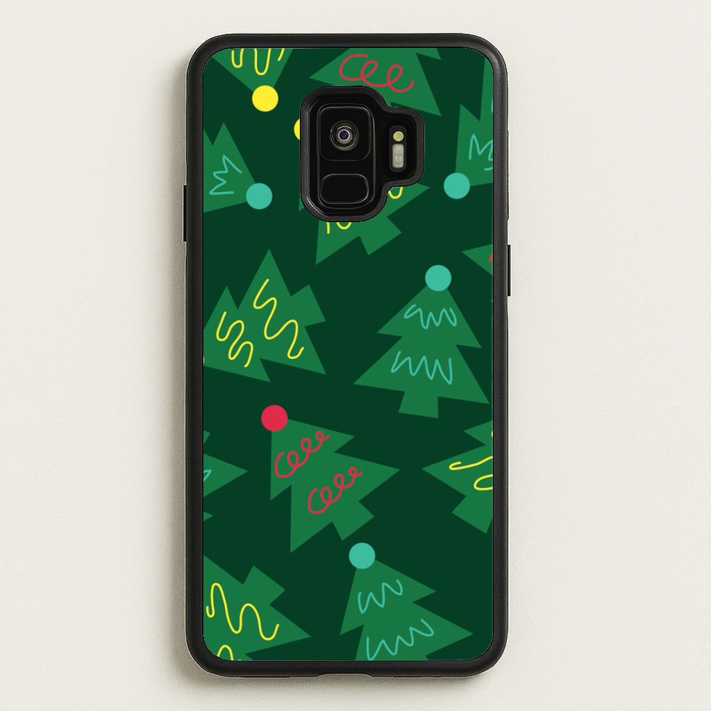 Abstract Christmas Trees Pattern Galaxy S9 Case