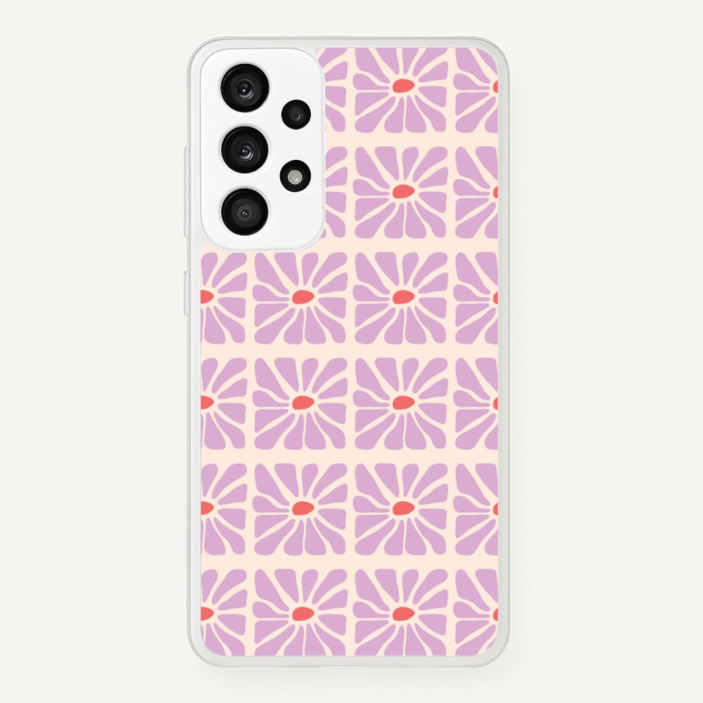 Square Abstract Flowers Mauve Galaxy A33 Case