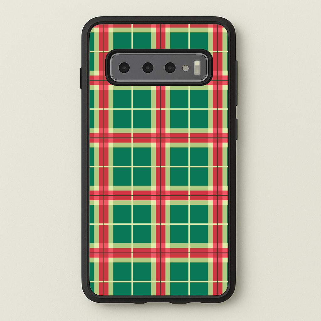Red And Green Tartan II Christmas Pattern Galaxy S10 Plus Case