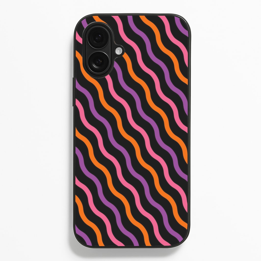 Wavy Abstract Halloween Pattern iPhone 16 Plus Case