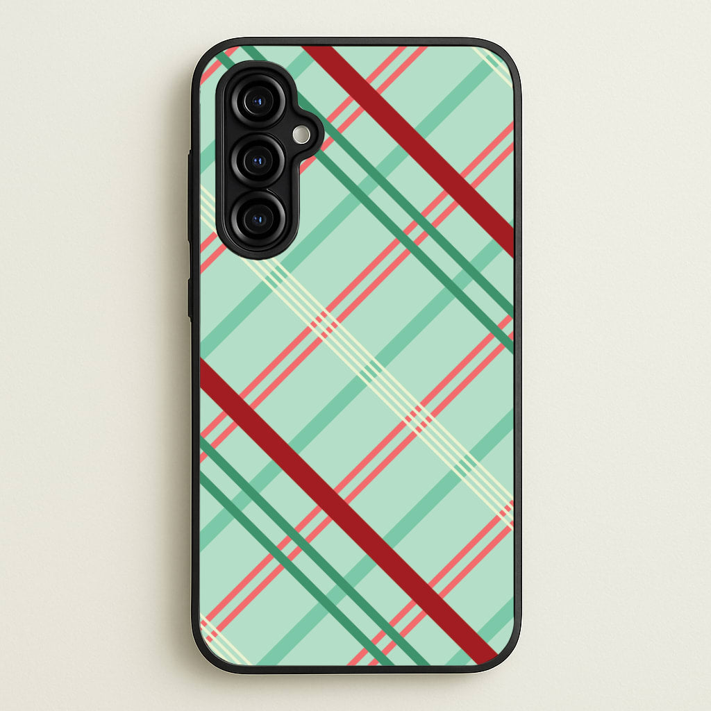 Pastel Tartan Christmas Pattern Galaxy A54 Case