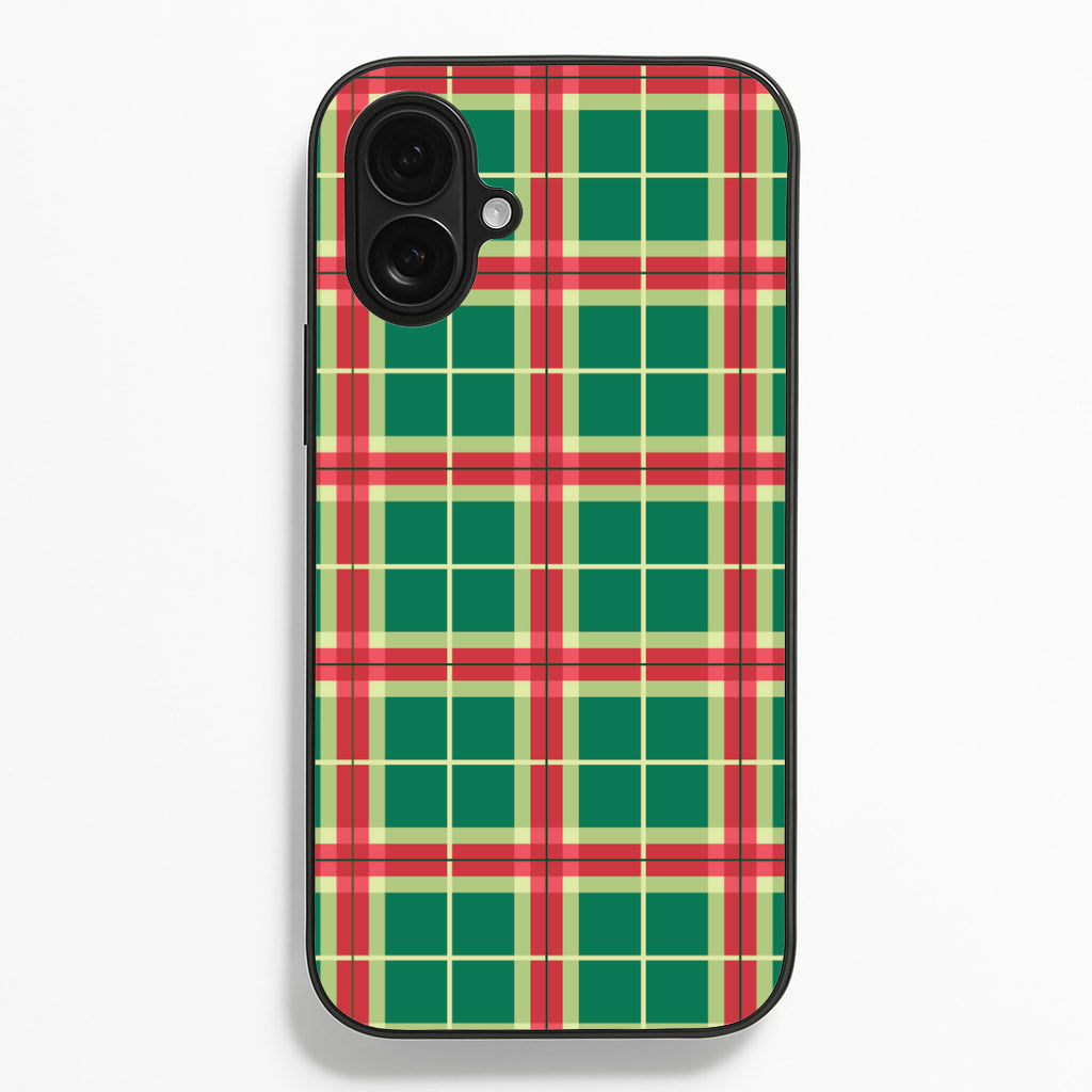 Red And Green Tartan II Christmas Pattern iPhone 16 Plus Case