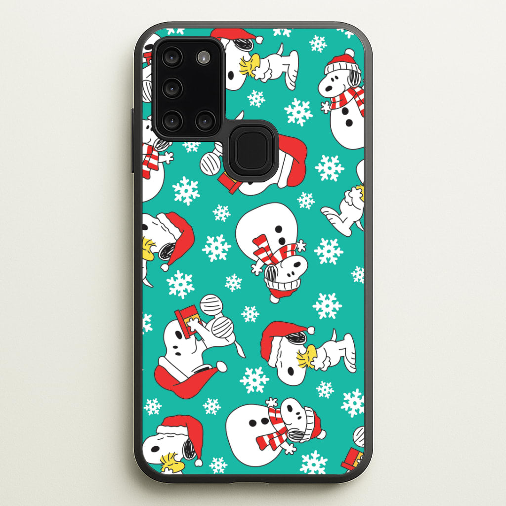 Christmas Cartoon Beagle Pattern Galaxy A21s Case