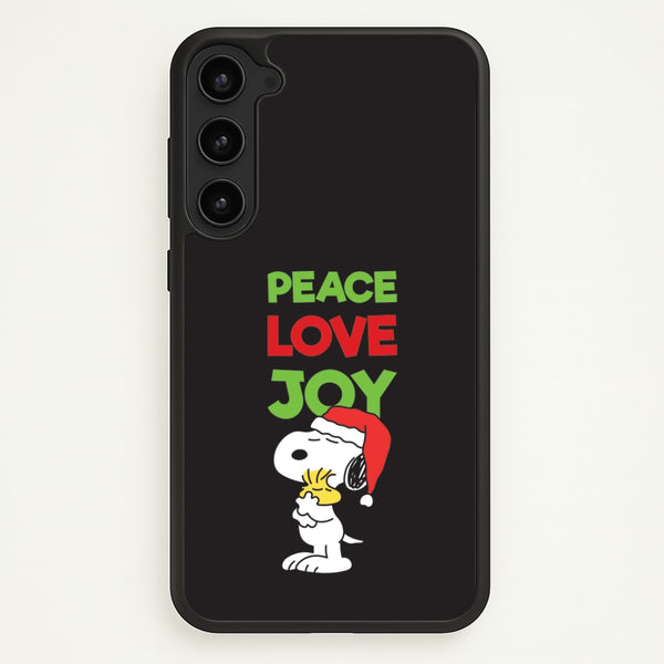 Peace, Love, Joy Christmas Cartoon Beagle Galaxy S23 Plus Case