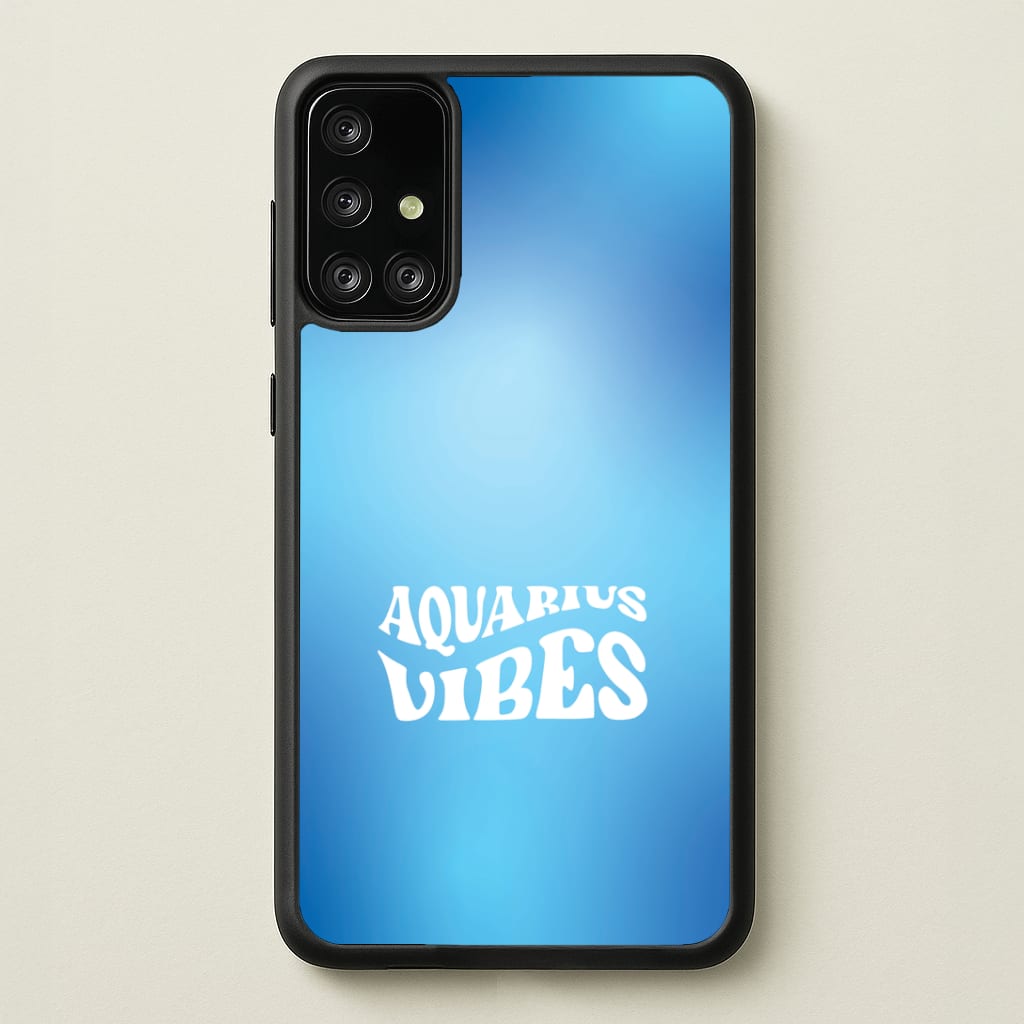 Aquarius Vibes Gradient Zodiac Galaxy A71 Case