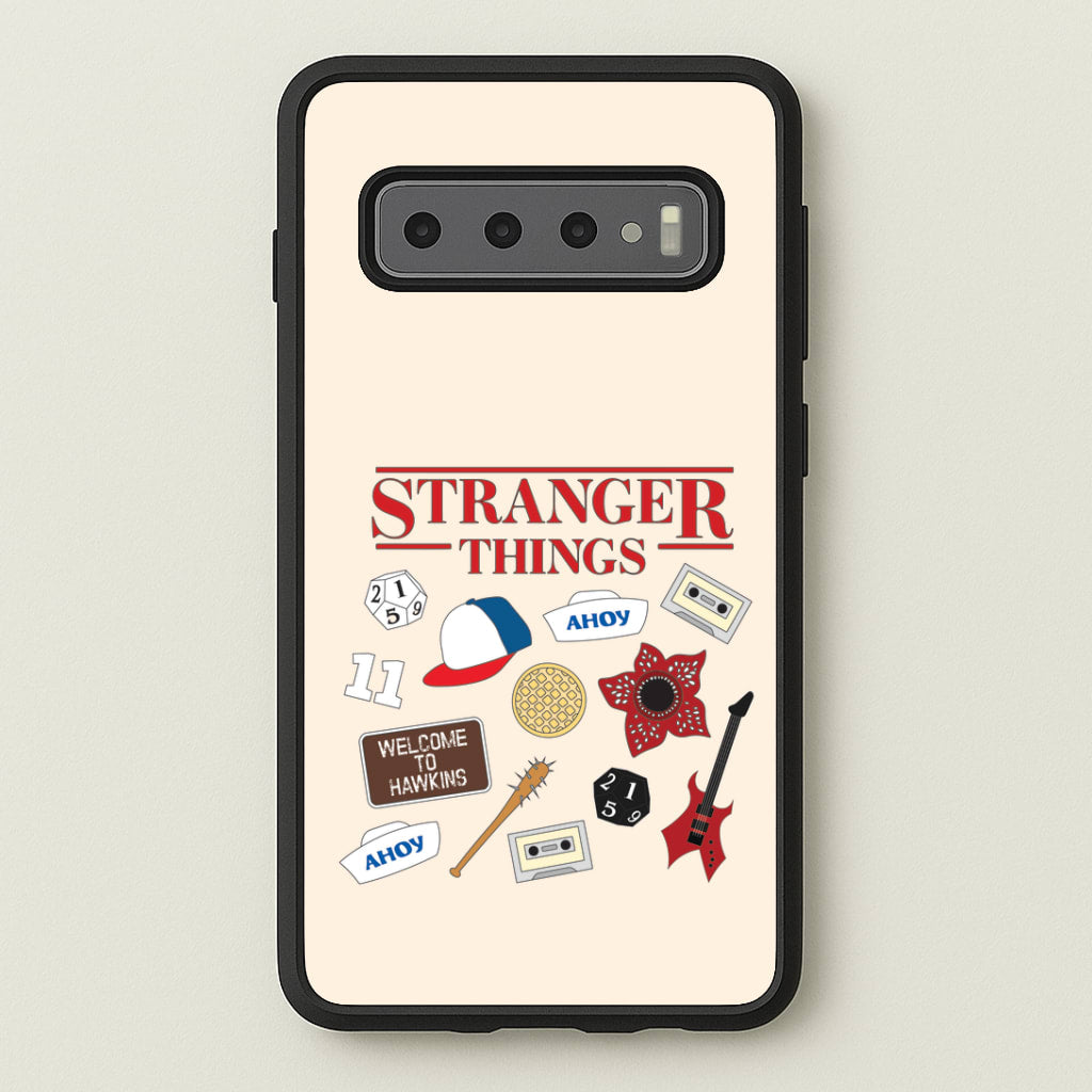 Stranger Things Cartoon Icons Galaxy S10 Plus Case