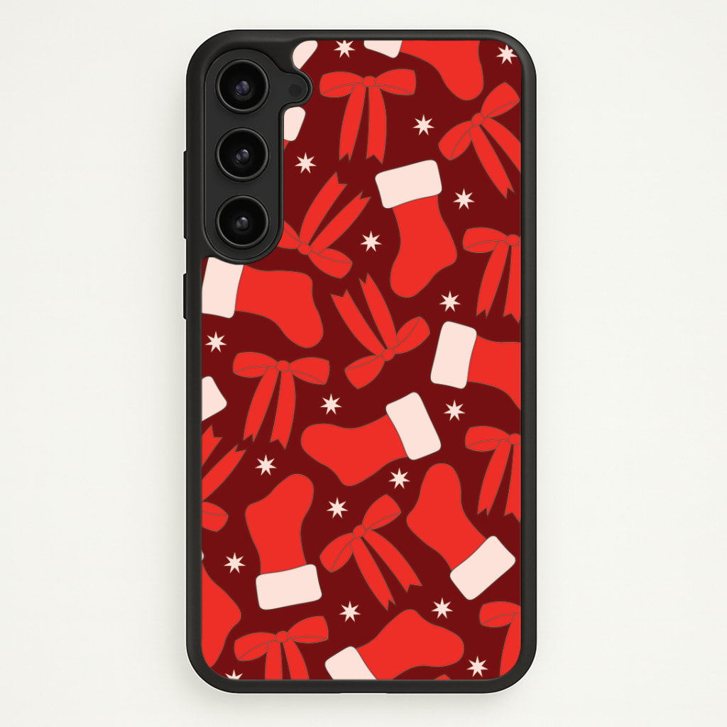 Stockings And Bows Pattern Galaxy S23 Case