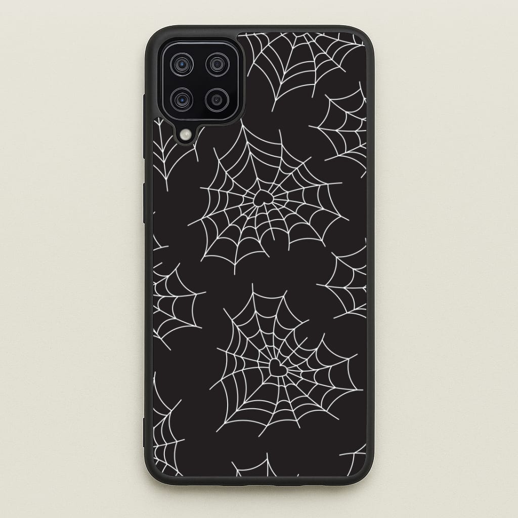 Spiderweb Hearts Pattern Galaxy A12 Case