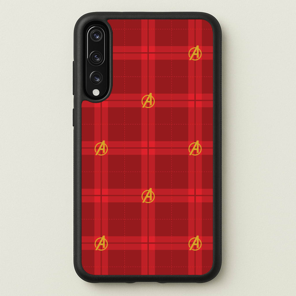 Superhero Team Red Tartan Pattern Huawei P20 Pro Case