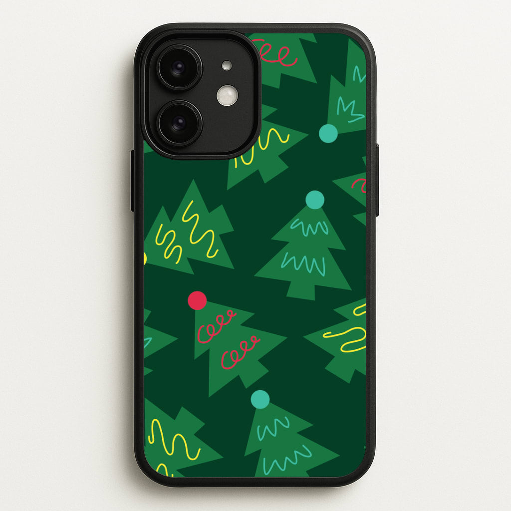 Abstract Christmas Trees Pattern iPhone 11 Case