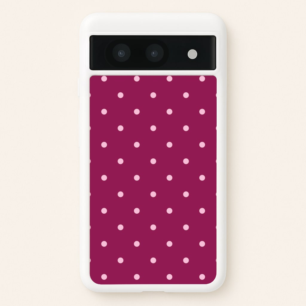 Raspberry Polka Dots Google Pixel 8a Case