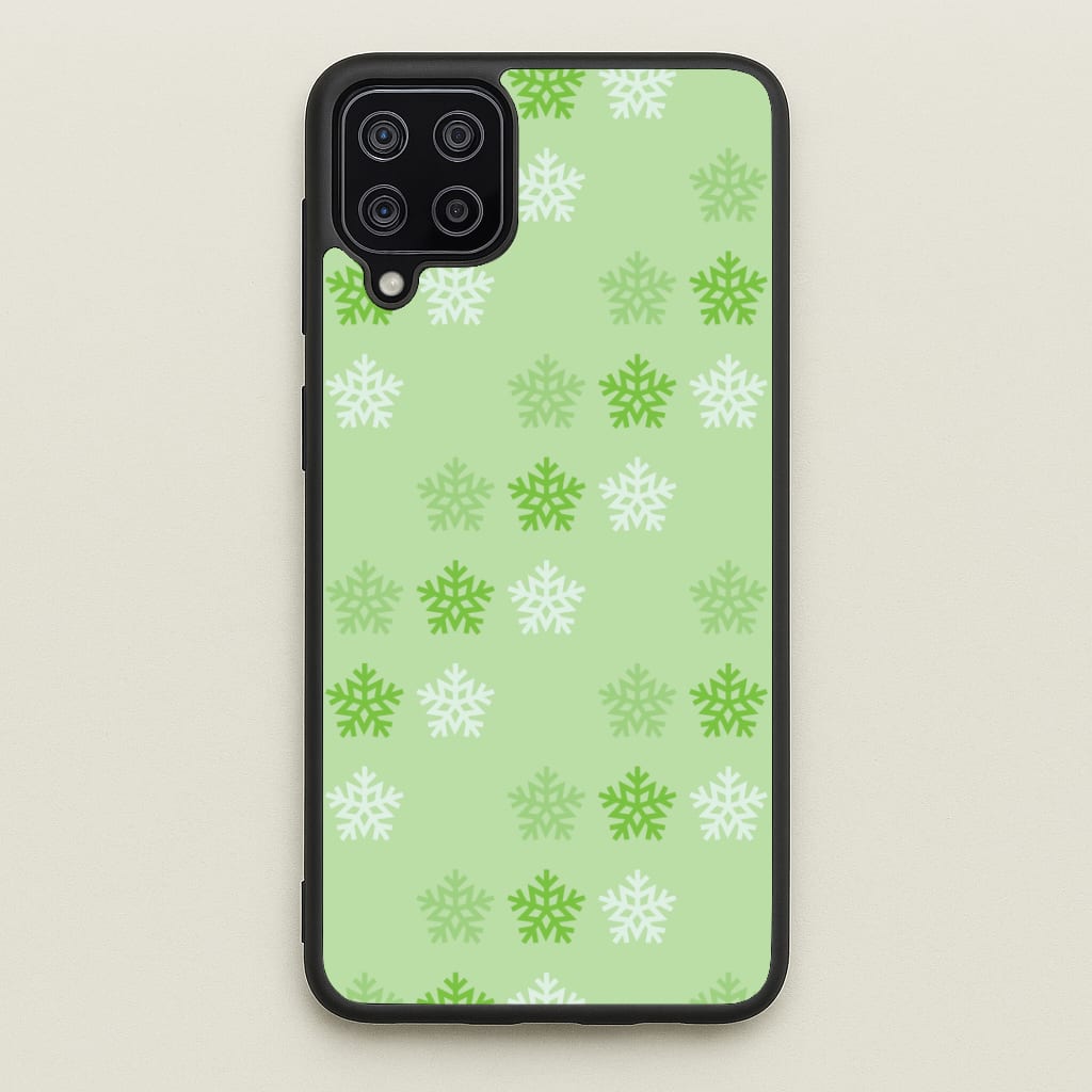 Green Slowflakes Christmas Pattern Galaxy A12 Case