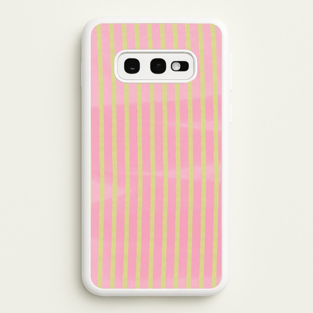 Pink Meadow Stripes Galaxy S10e Case