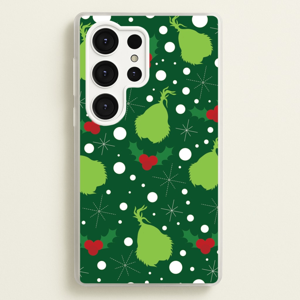 Green Creature Christmas Pattern Galaxy S25 Ultra Case