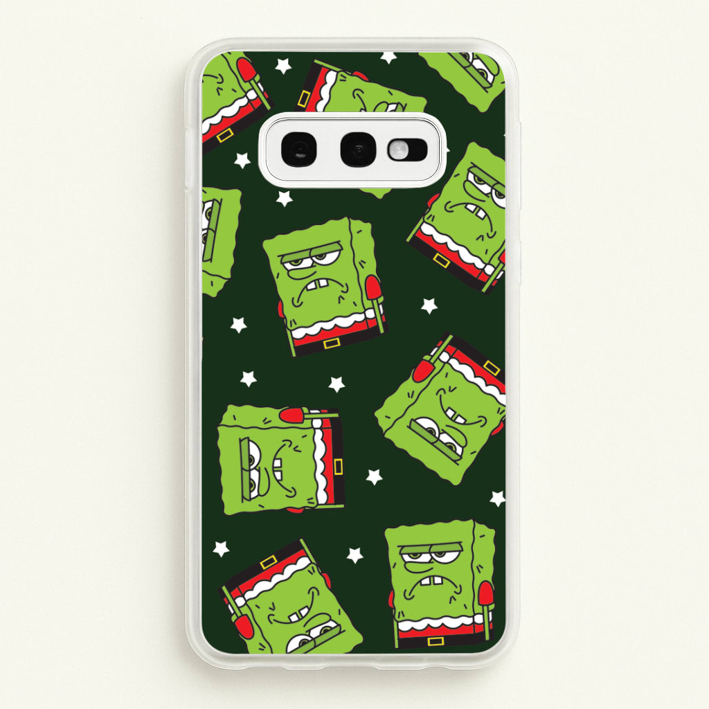 Grumpy Christmas Cartoon Sponge Pattern Galaxy S10e Case