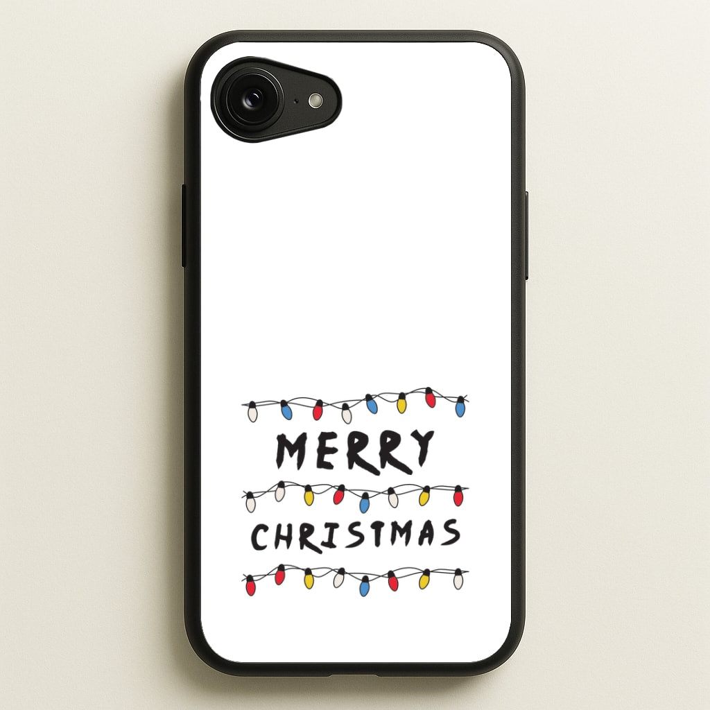 Merry Christmas String Lights iPhone 16e Case