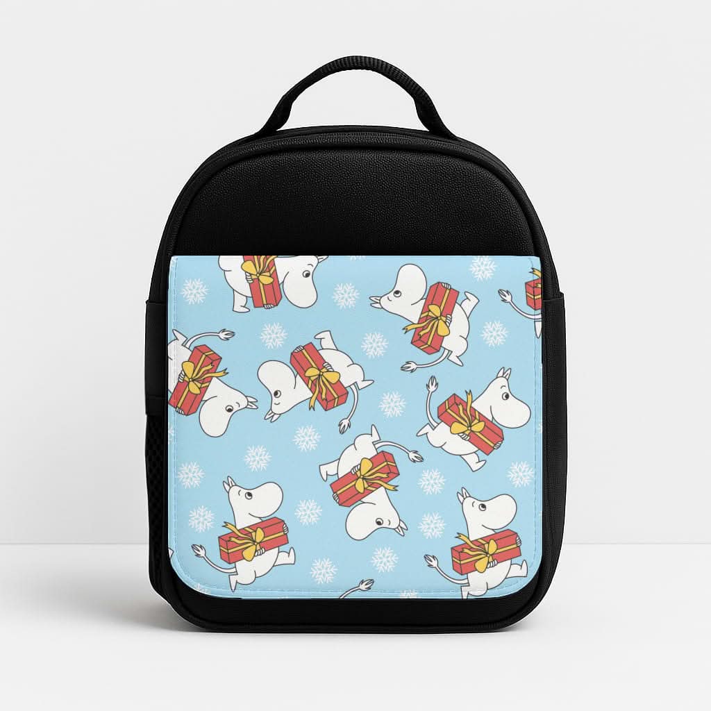 Present And Snowflakes Moom Pattern Insulated Lunch Bag