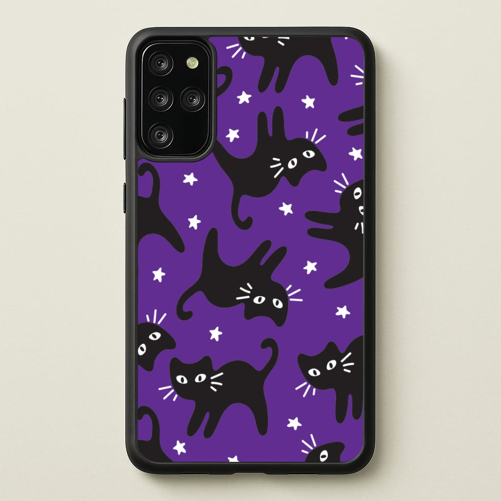 Cartoon Black Cats And Stars Pattern Galaxy S20 Plus Case