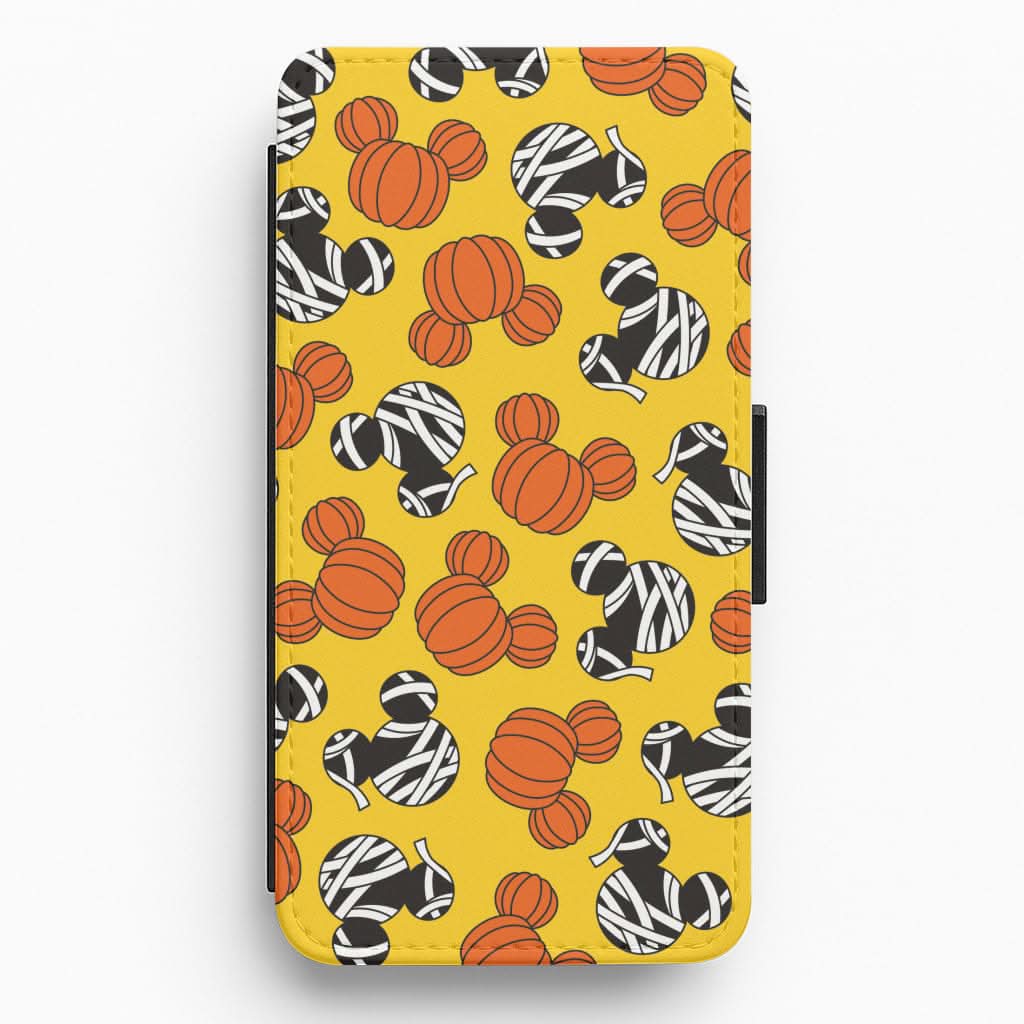 Pumpkin And Mummy Mouse Pattern Flip / Wallet Phone Case