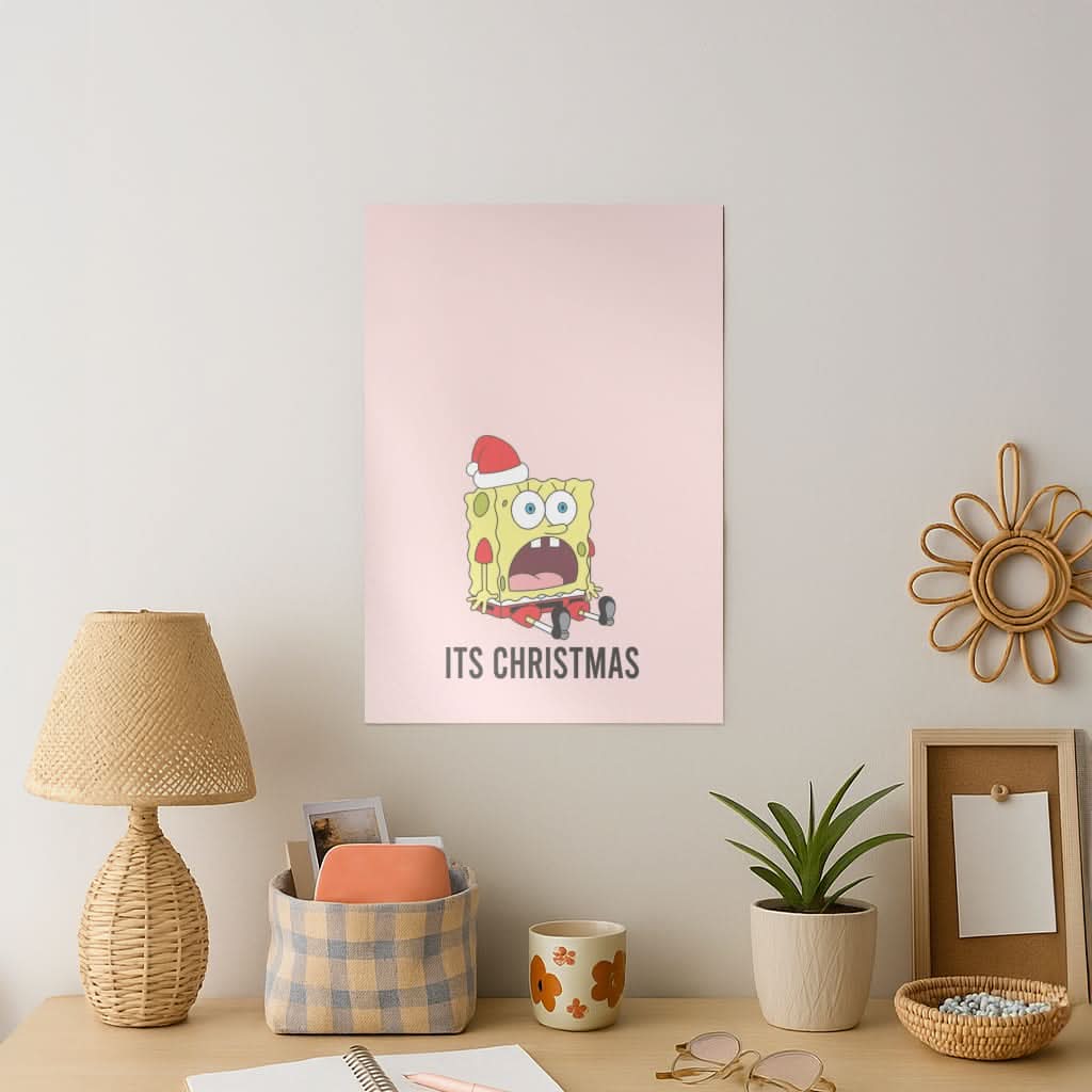 It's Christmas Cartoon Sponge Art Print